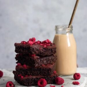 Cakey Chocolate brownie with cherries